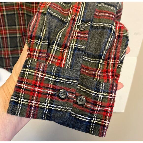 Eddie Bauer Men's Sz XXL Flannel Shirt Red/Grey Plaid Cotton Button Down Pocket - Picture 4 of 12